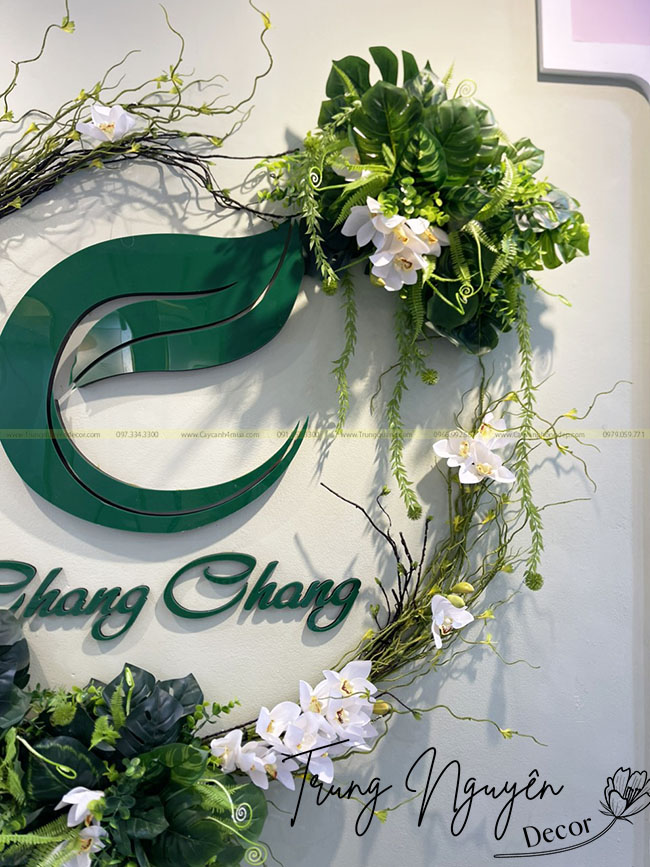 Decor Logo Cửa Hàng Spa Tại Nghĩa Tân Bằng Hoa Lụa Cao Cấp