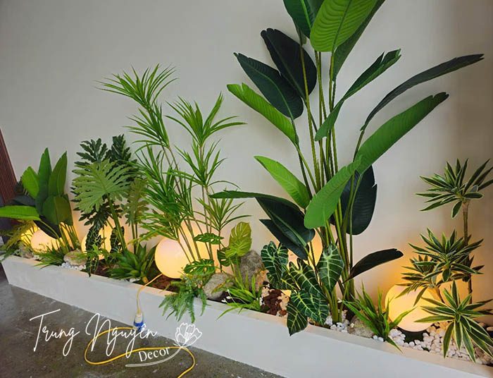 Decor bồn cây giả khu công nghiệp