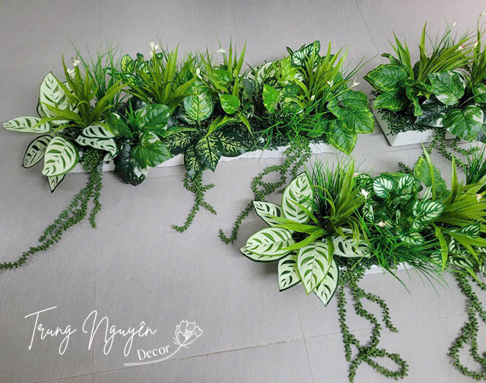 Bồn cây giả Decor văn phòng tại Hà Đông