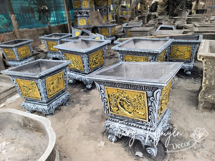 chậu xi măng Vuông 65cm x cao 65cm