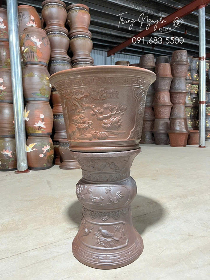 Bộ Đôn Và Chậu Trồng Sen