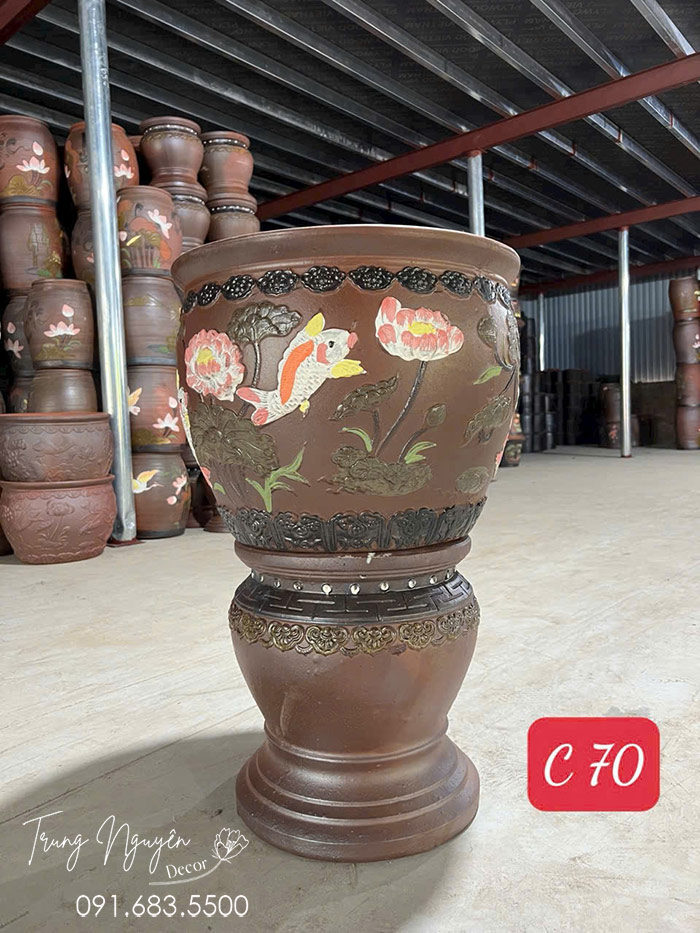 Bộ Đôn Và Chậu Trồng Sen