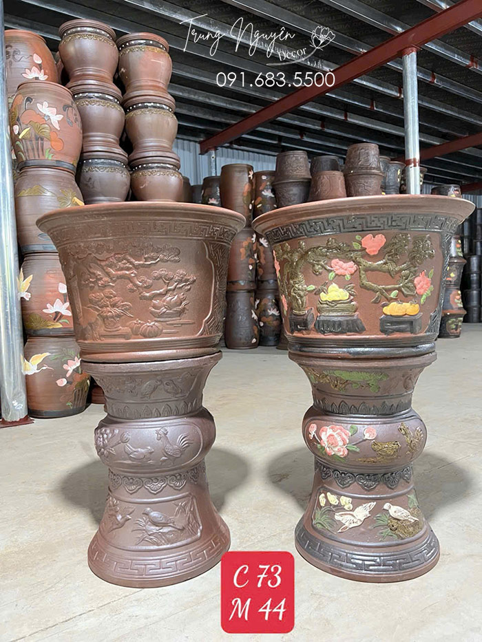 Bộ Đôn Và Chậu Trồng Sen