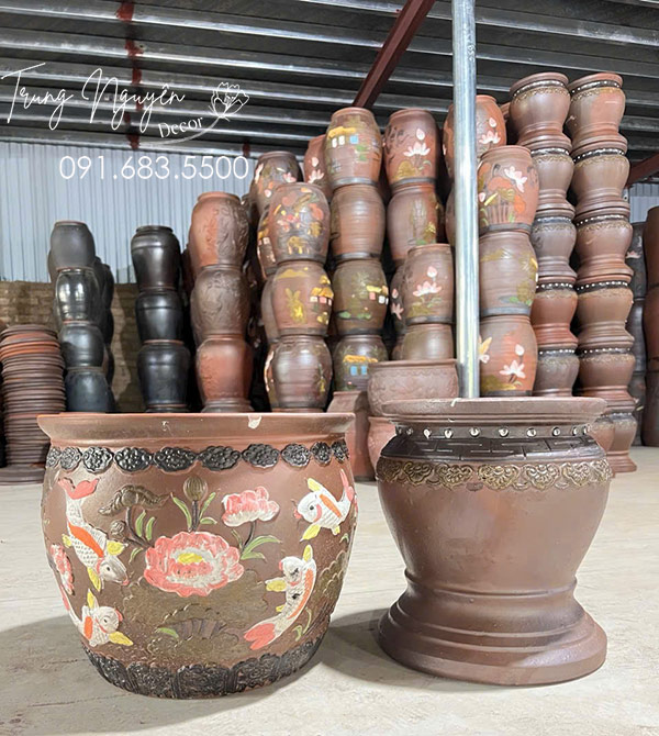 Bộ Đôn Và Chậu Trồng Sen