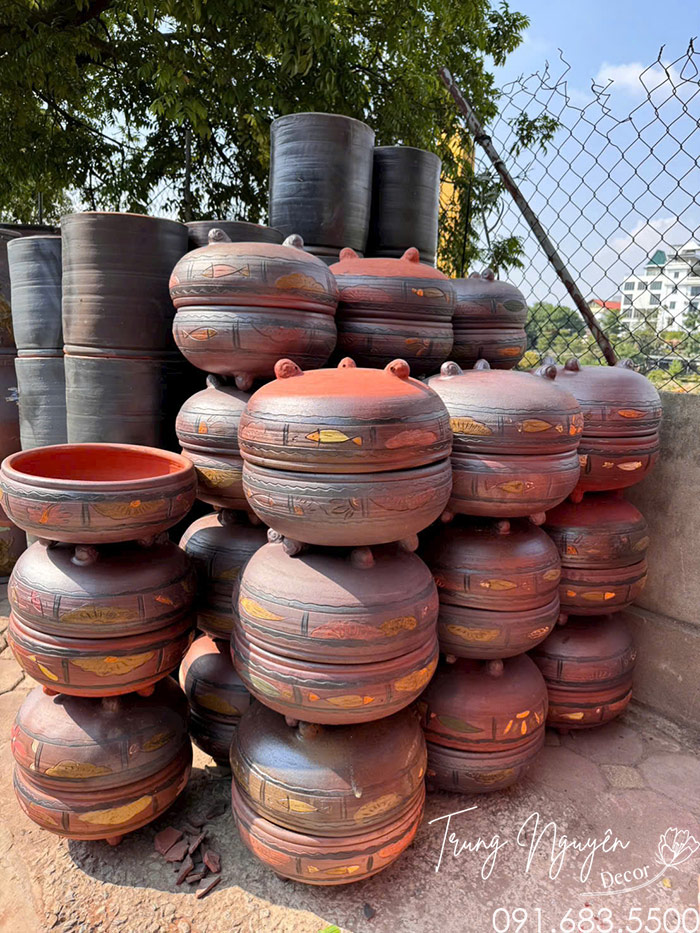 Chậu Gốm Tròn Dẹt Thích Hợp Để Bàn Trà
