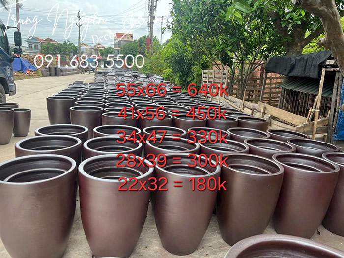 Chậu bom sành nâu bộ 5 chiếc